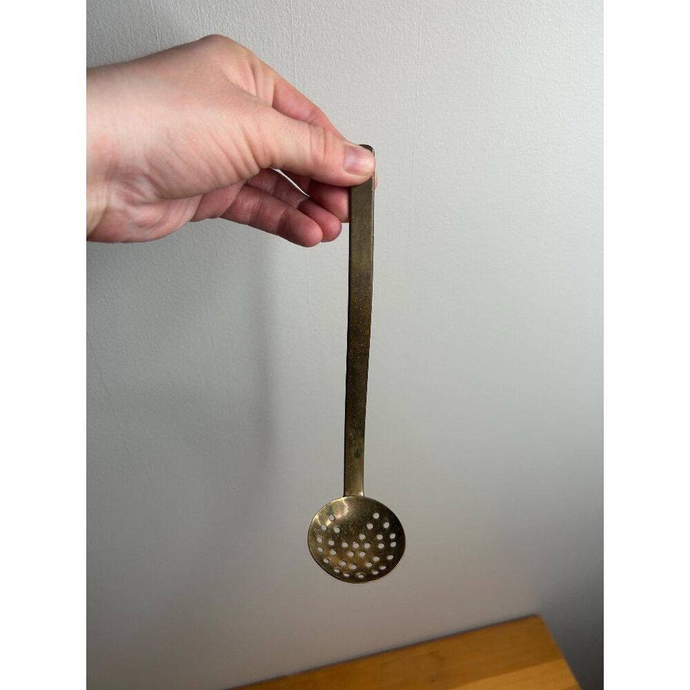 Vintage Spoon Colander, Antique Colander, Copper Colander, Brass Colander